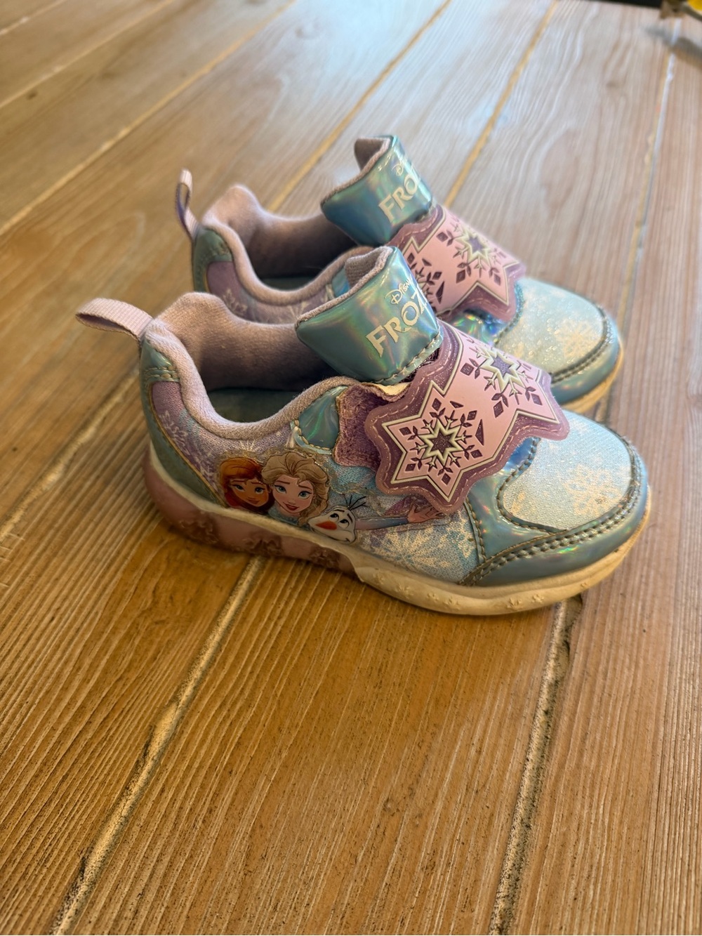 Target Girls' Frozen Light-Up Sneakers in Blue & Purple